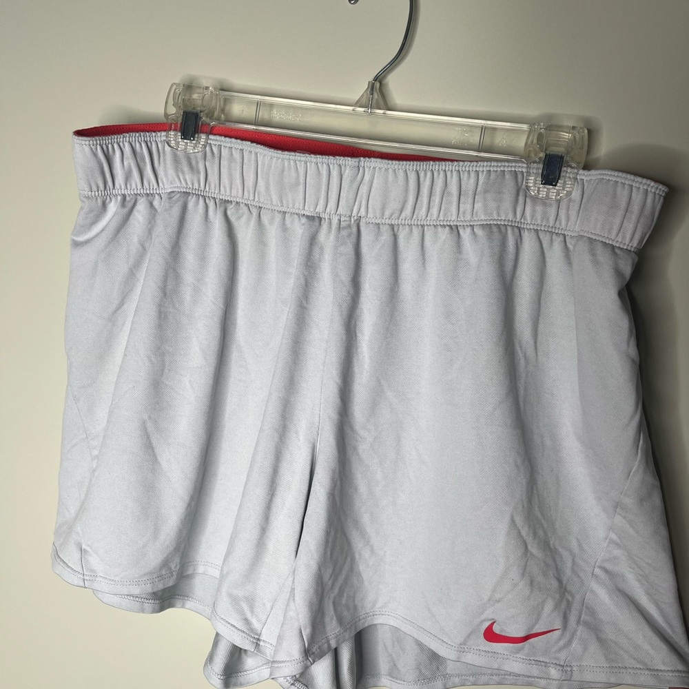 Nike White and Red Athletic Shorts